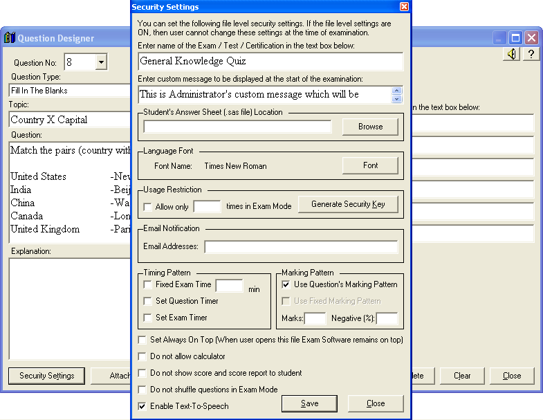 screenshot of Exam Pro